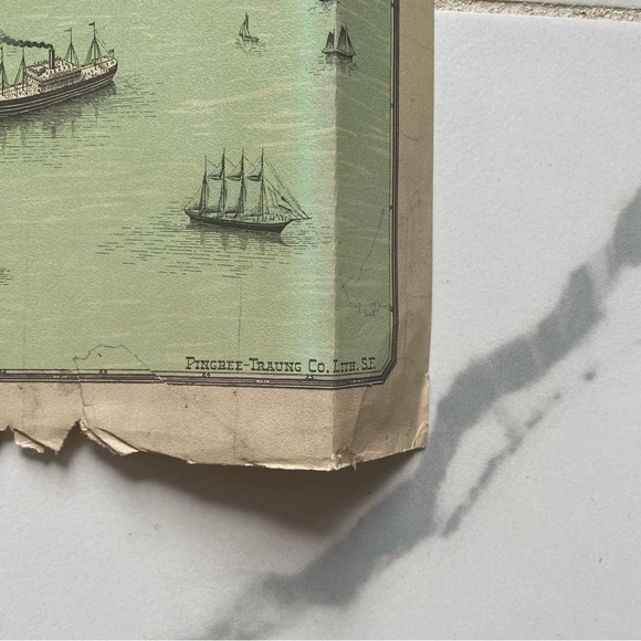 Vintage 1968 North American Press Bird's-Eye View Map of San Francisco CA - Picture 8 of 11